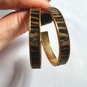 Big tiger style animal print hoop earrings